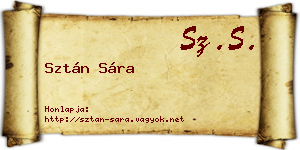 Sztán Sára névjegykártya