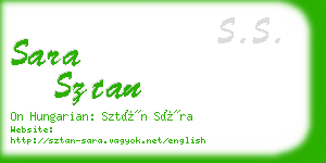 sara sztan business card